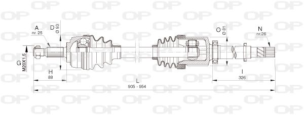 OPEN PARTS Приводной вал DRS6386.00